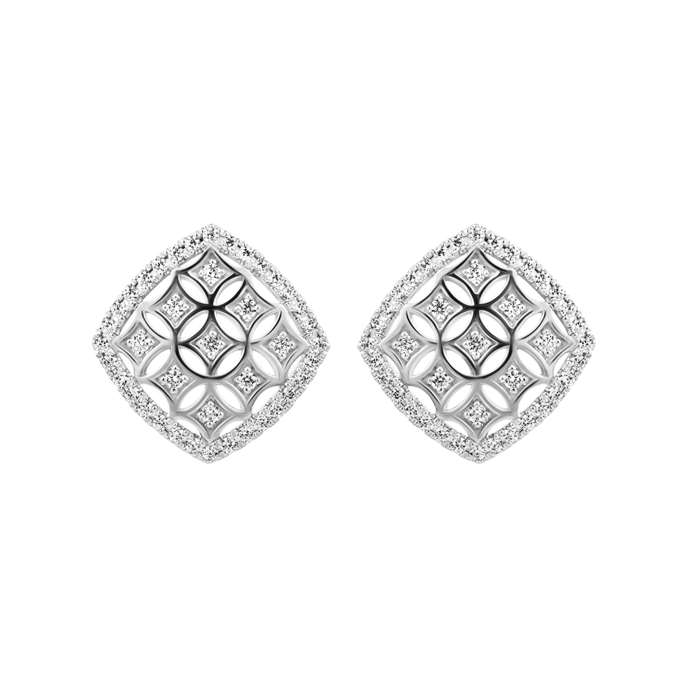 Hoa tai đính đá CZ vàng 14K Constancy