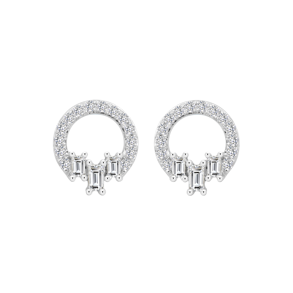 Hoa tai kim cương viên vàng 14K Jena A275 TD