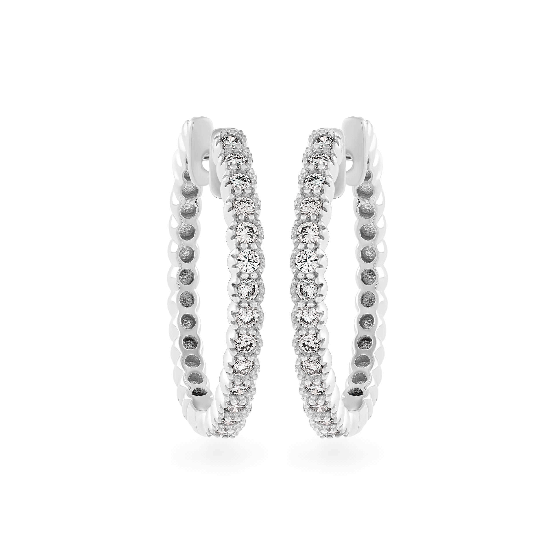 Hoa tai kim cương viên vàng 14K Lumiry TD