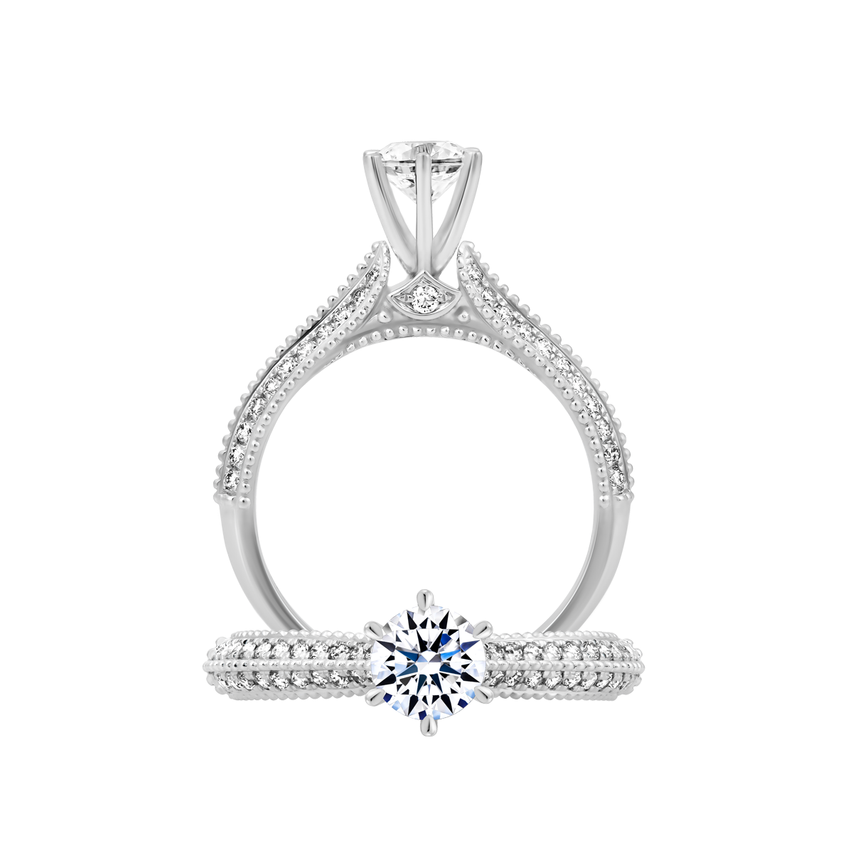 Nhẫn nữ kim cương tấm vàng 14K Carbonate 5C