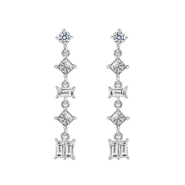 Hoa tai đính đá CZ vàng 18K Felicially