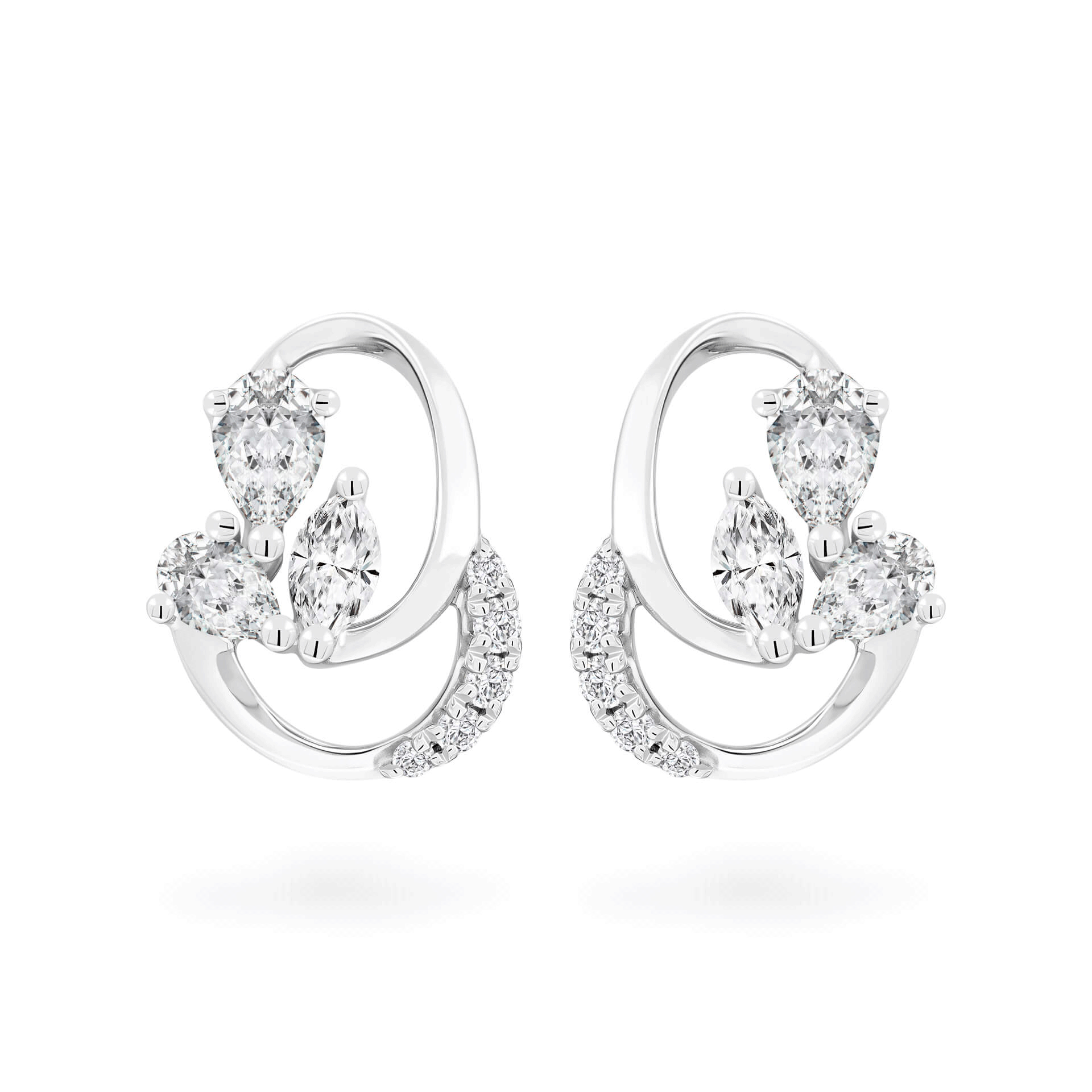 Hoa tai kim cương viên vàng 14K Jena A112 TD