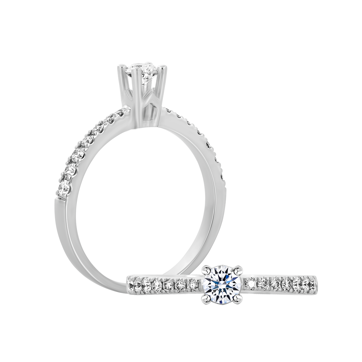 Nhẫn nữ kim cương viên vàng 14K Seatiment RD 2C