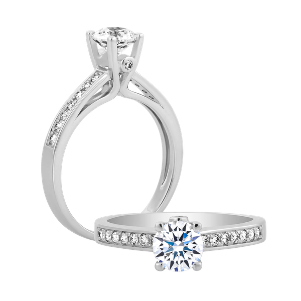 Nhẫn nữ kim cương tấm vàng 14K Empire N 2C