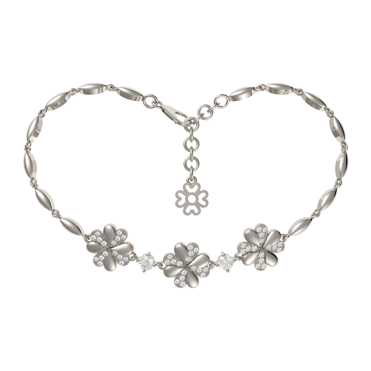 Lắc đính đá CZ vàng 14K Luckily