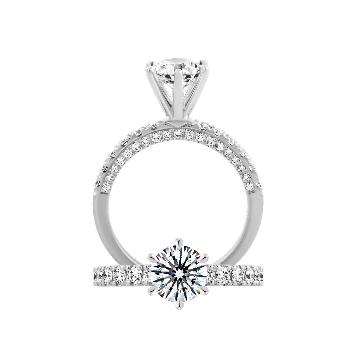 Ổ nhẫn nữ kim cương tấm vàng 14K Ganish 1CT