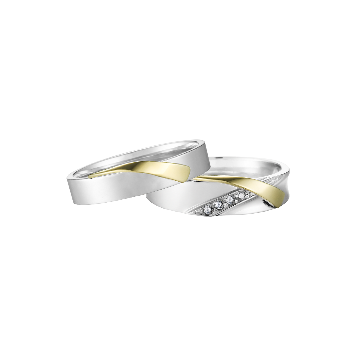 Nhẫn cưới nữ kim cương viên vàng 14K Happy pair F GVRG0223638