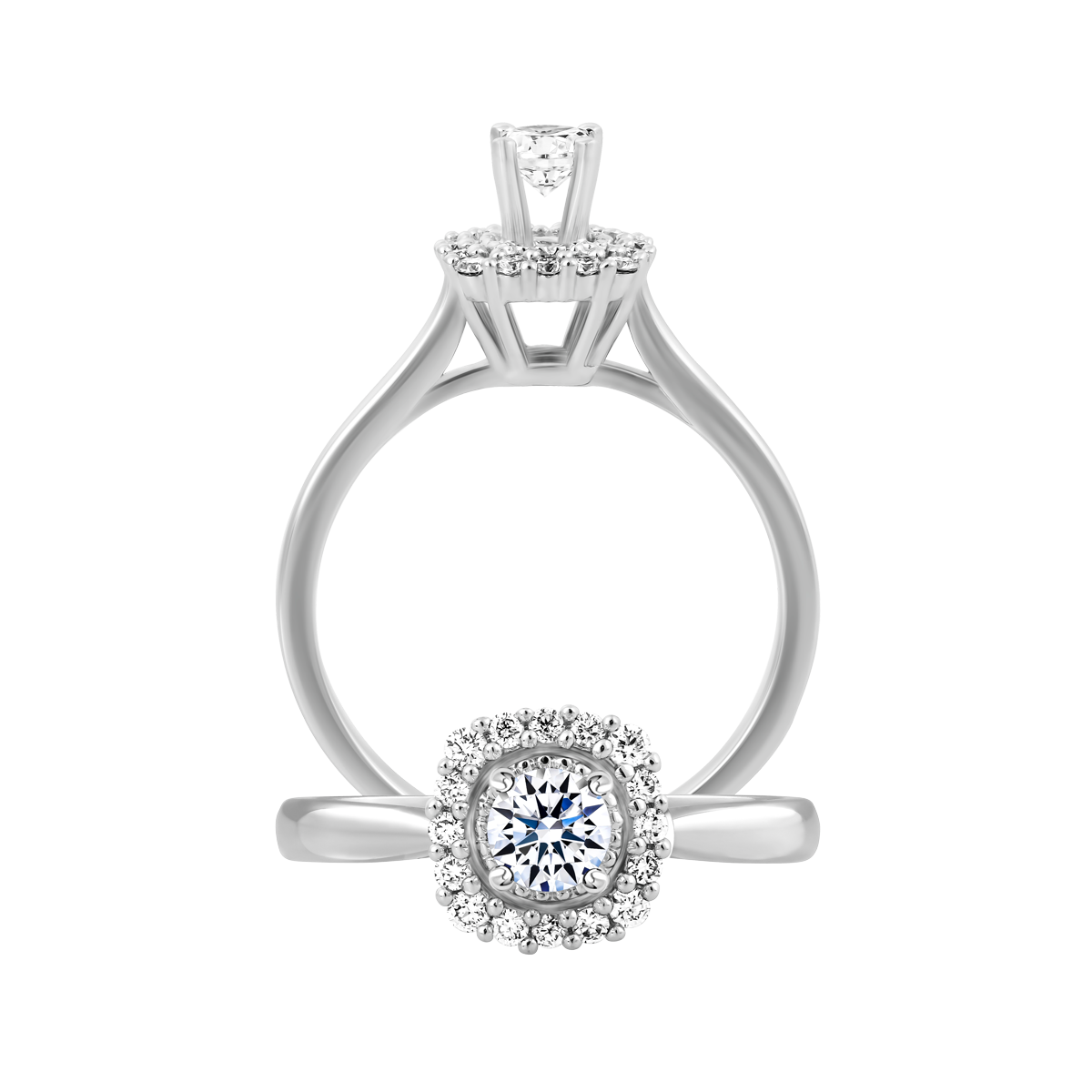 Nhẫn nữ kim cương tấm vàng 14K Princely 2C