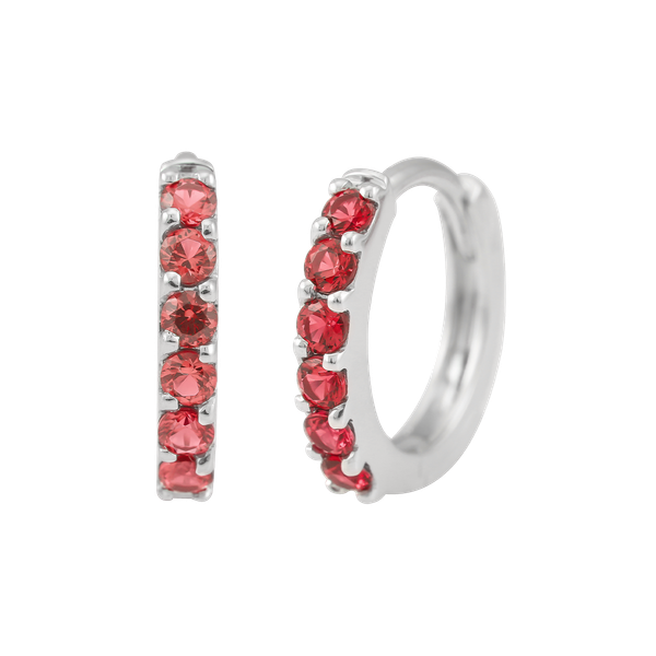 Hoa tai đính đá CZ vàng 10K Simple N RED