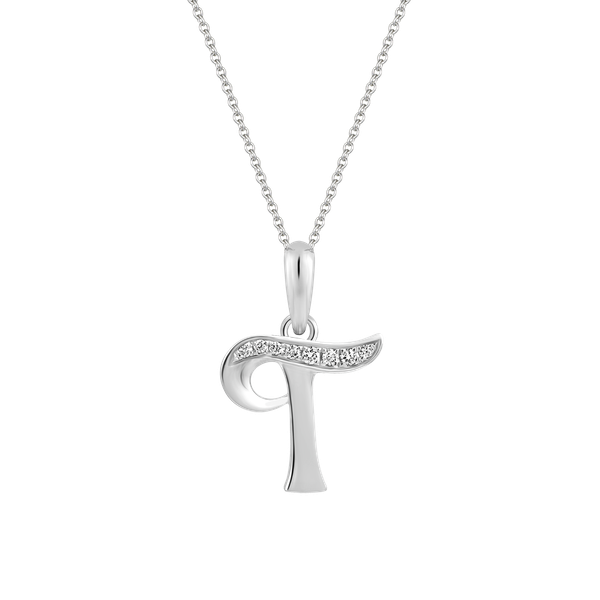 Mặt kim cương viên vàng 14K Letter T