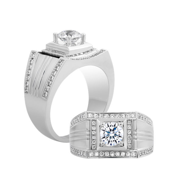 Nhẫn nam kim cương tấm vàng 14K RX450 5C W GVRG0239504