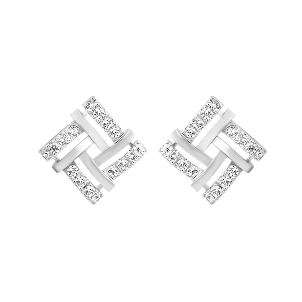 Hoa tai đính đá CZ vàng 18K Revelry