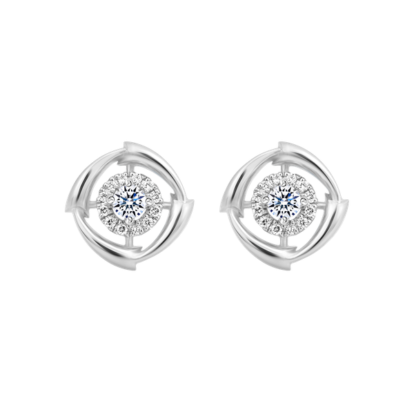 Hoa tai kim cương vàng 14K Pistiling 5p