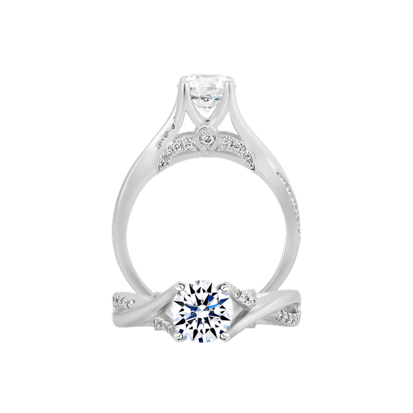 Ổ nhẫn nữ kim cương tấm vàng 14K Joyful 1CT