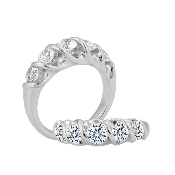 Nhẫn nữ đính đá CZ vàng 14K Twist 5C