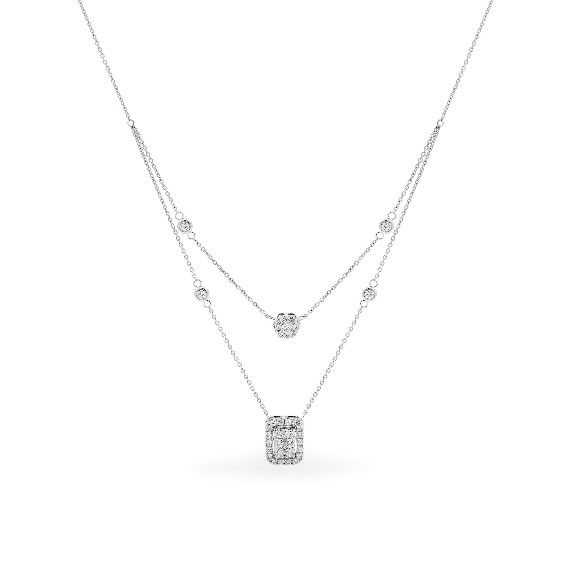 Dây liền mặt kim cương viên vàng 14K Jena A532 TD