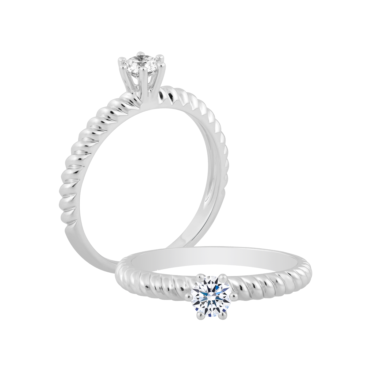 Nhẫn nữ kim cương 8 Hearts & Arrows vàng 14K Carminda H&A 2C GVRG0237188