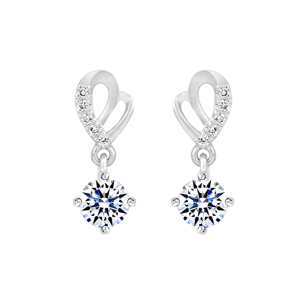 Hoa tai đính đá CZ vàng 14K Glimmer 2C