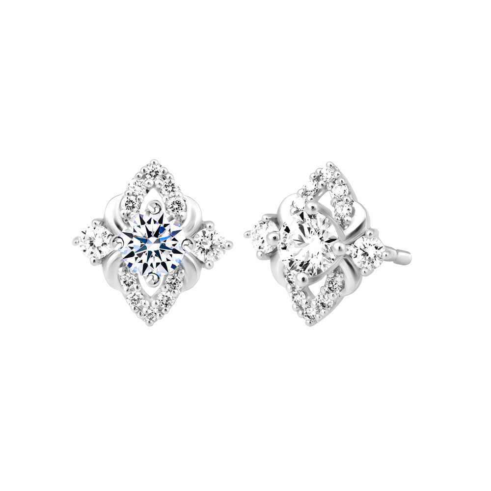 Ổ Bông kim cương tấm vàng 14K Glister 2C