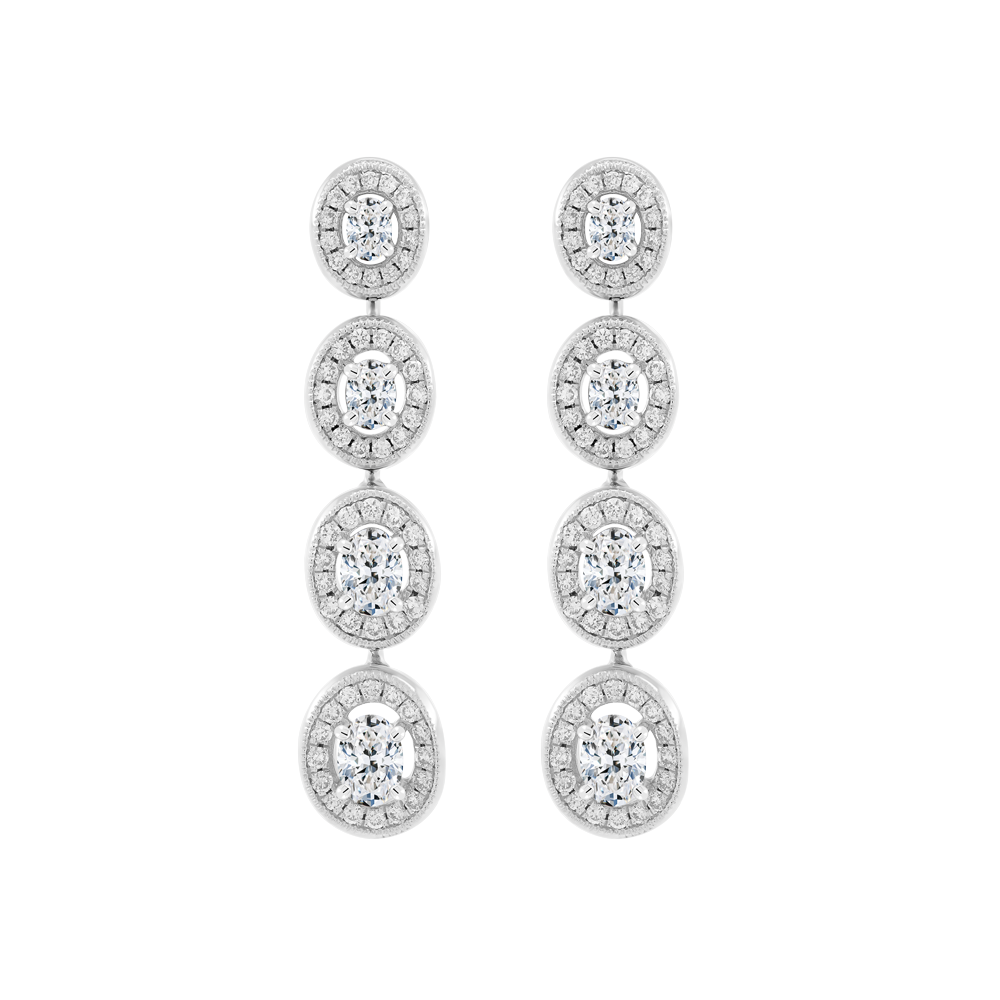 Hoa tai kim cương viên vàng 18K Jena A036 TD