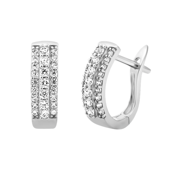 Hoa tai đính đá CZ vàng 10K Certify