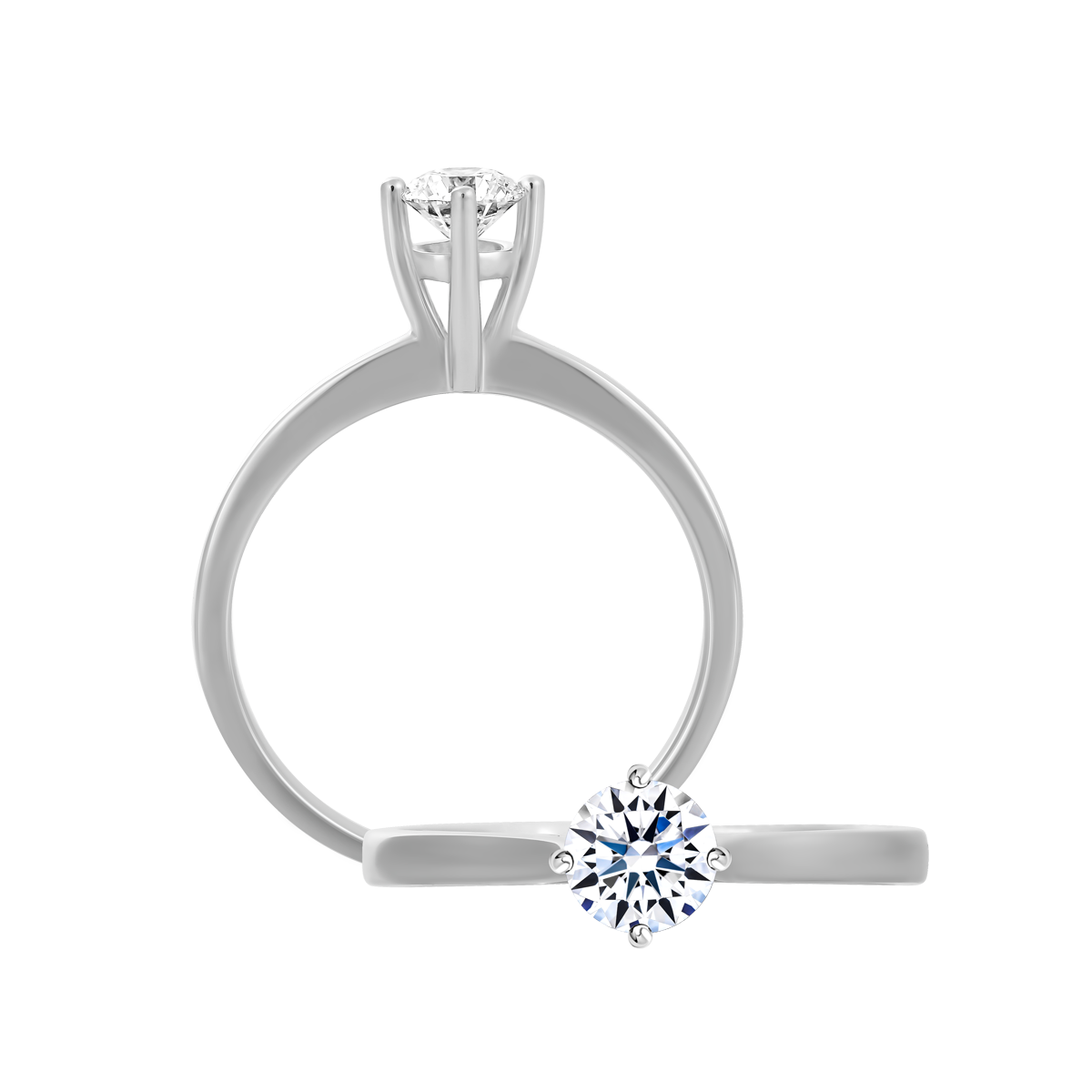 Nhẫn nữ kim cương 8 Hearts & Arrows vàng 14K Clarify H&A 3C