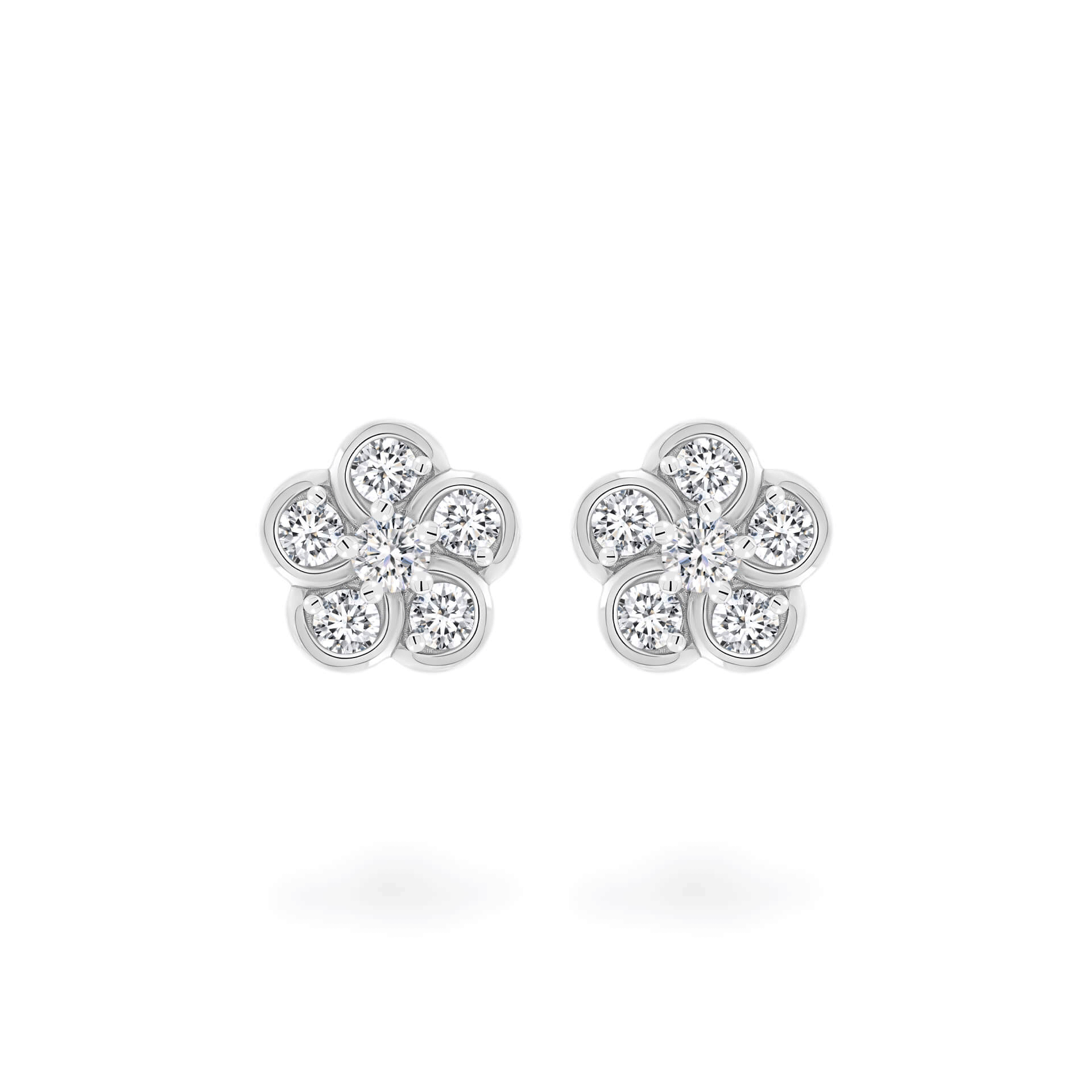 Hoa tai kim cương viên vàng 14K Jena A421 TD