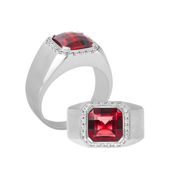 Nhẫn nam kim cương tấm vàng 14K Roundabout S.GAR.O W