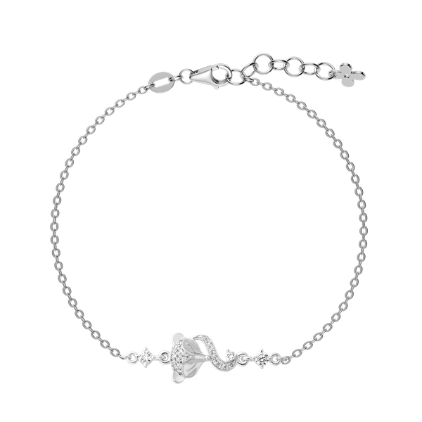 Dây tay đính đá CZ vàng 14K Foxes 2