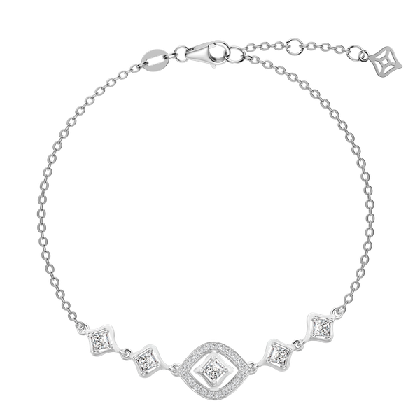 Dây tay đính đá CZ vàng 14K Kusum PR