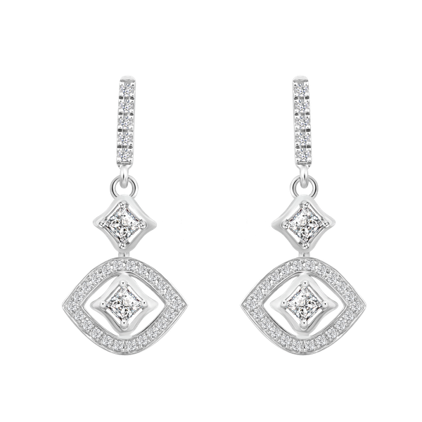 Hoa tai đính đá CZ vàng 14K Kusum PR