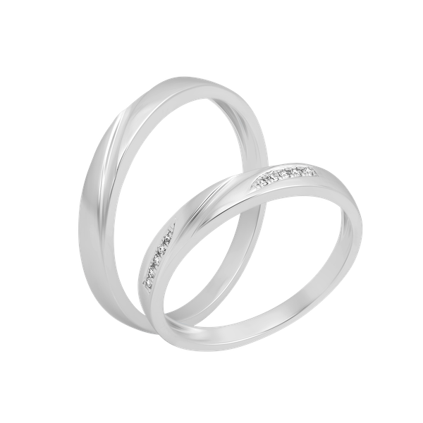 Nhẫn cưới nữ kim cương viên vàng 14K Melodious F