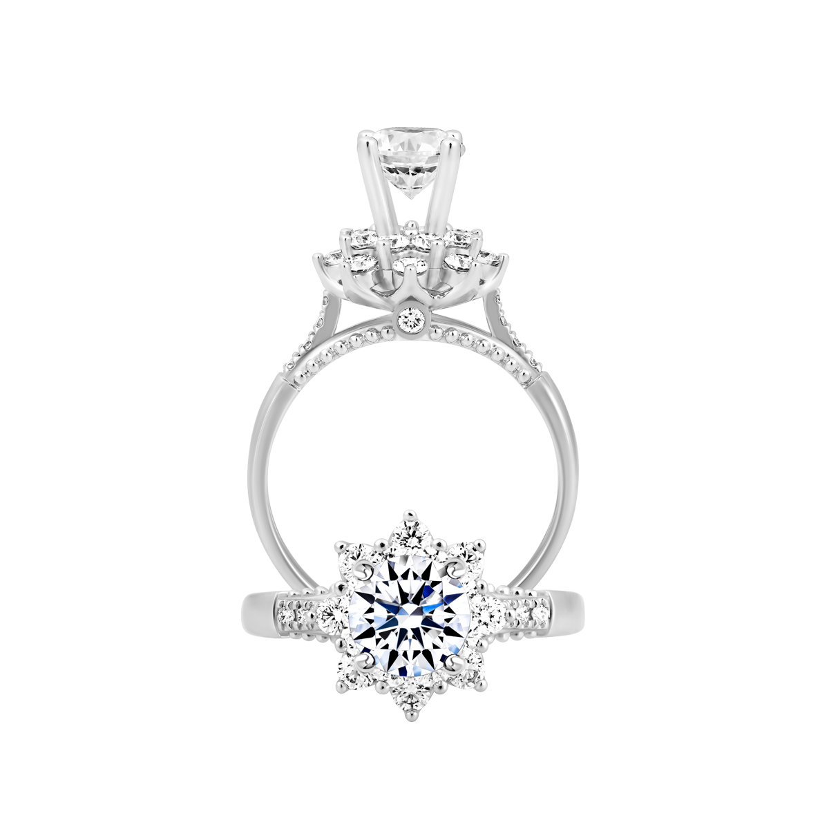 Nhẫn nữ đính đá CZ vàng 14K Gracy 1CT