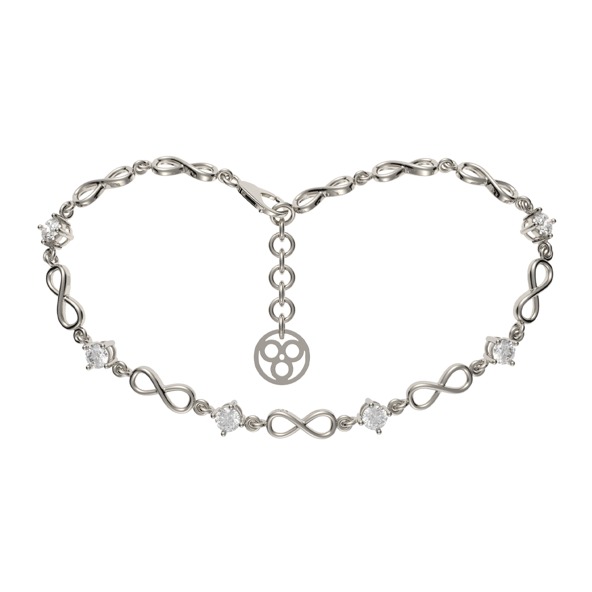 Lắc đính đá CZ vàng 18K Melina