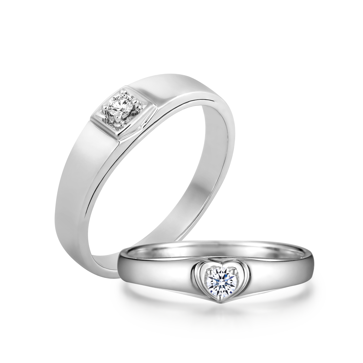 Nhẫn cưới nam đính đá CZ vàng 14K Oberon N2C M