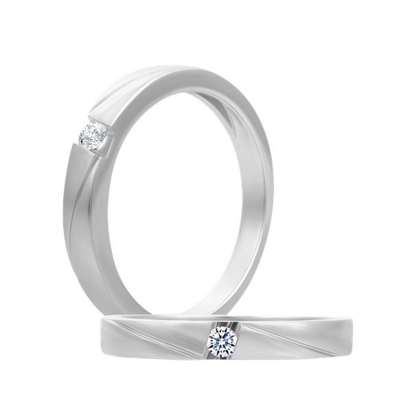 Nhẫn cưới nam kim cương viên vàng 14K Luminary M