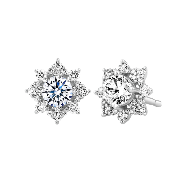 Hoa tai kim cương 8 Hearts & Arrows vàng 14K Brilliance H&A 3C GVER0091950