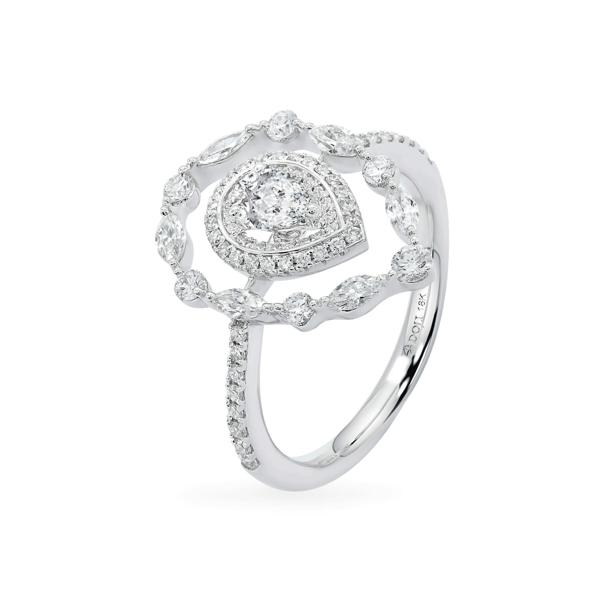 Nhẫn nữ kim cương viên vàng 18K Jena A305 TD