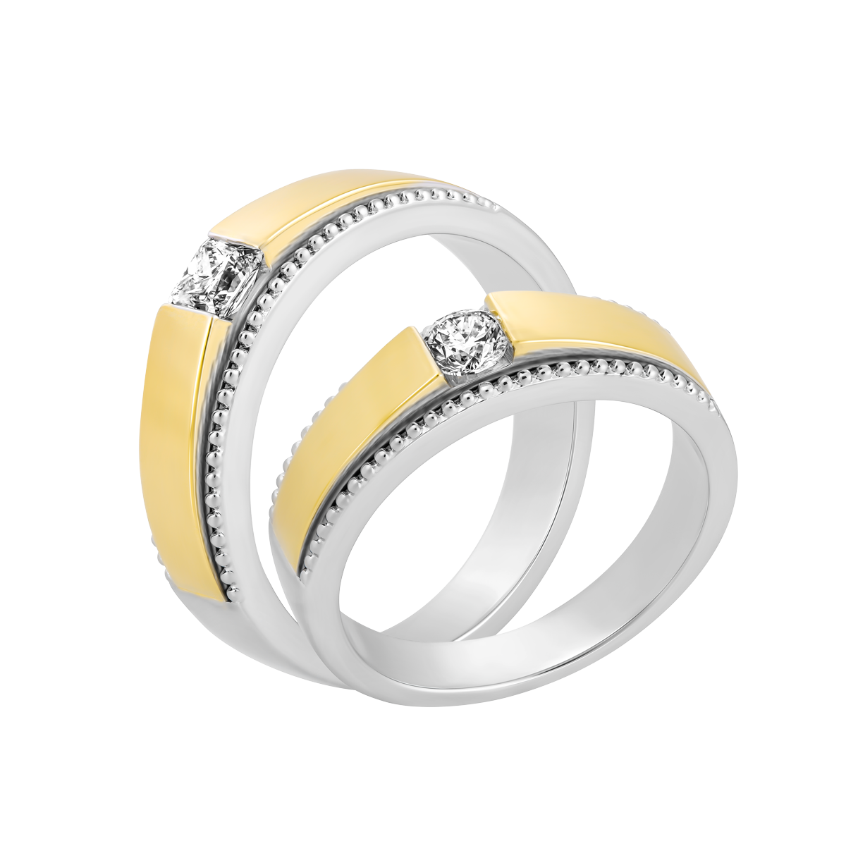 Nhẫn cưới nam kim cương viên vàng 14K Sympathique PR2C M