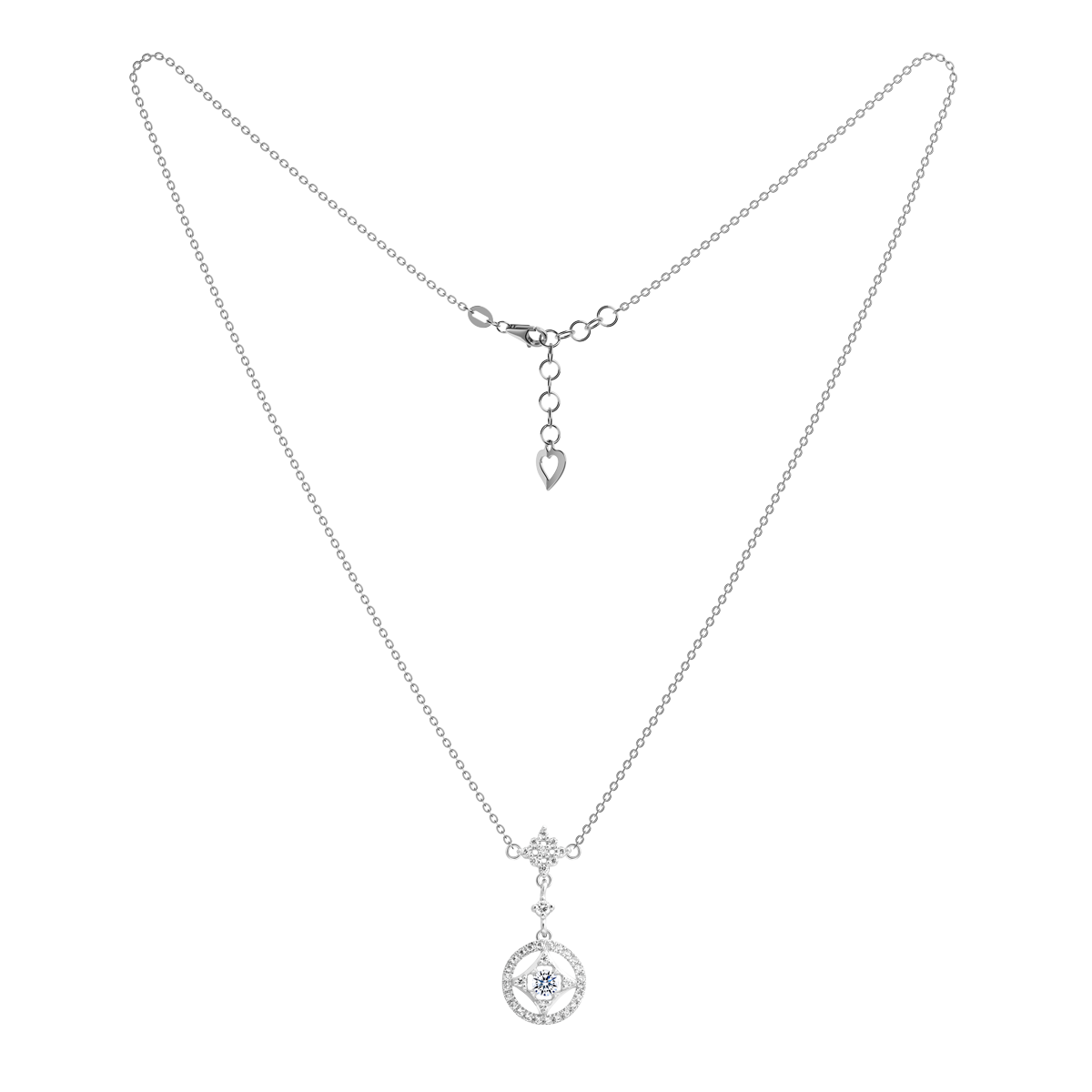 Dây liền mặt đính đá CZ vàng 18K Elving V2