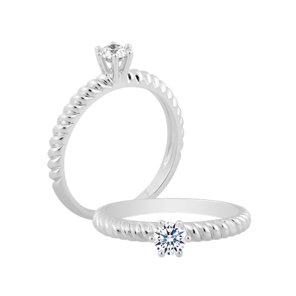 Nhẫn nữ kim cương 8 Hearts & Arrows vàng 14K Carminda H&A 2C