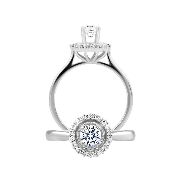 Nhẫn nữ kim cương tấm vàng 14K Explicate 3C