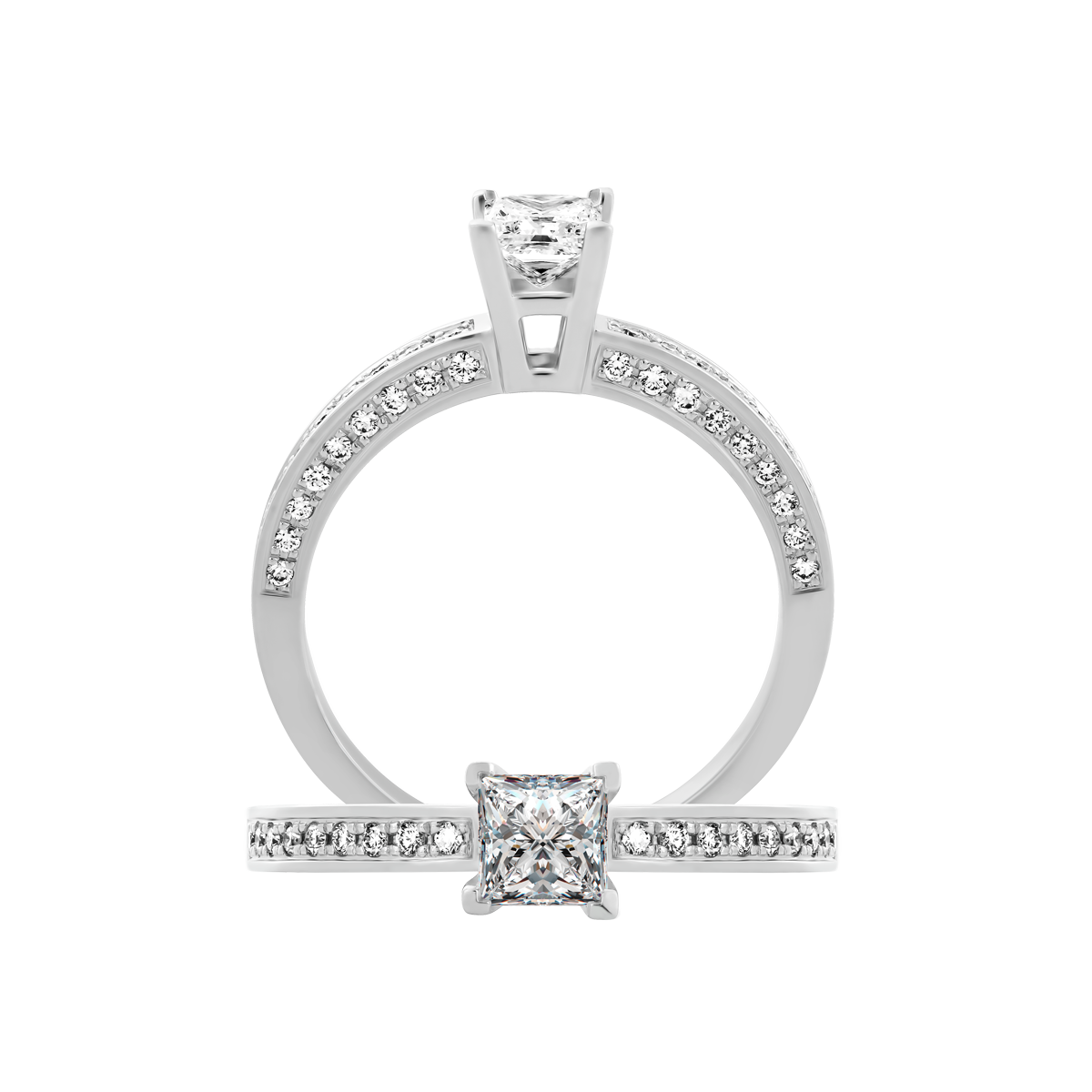 Nhẫn nữ kim cương viên vàng 14K Harley PR 3C
