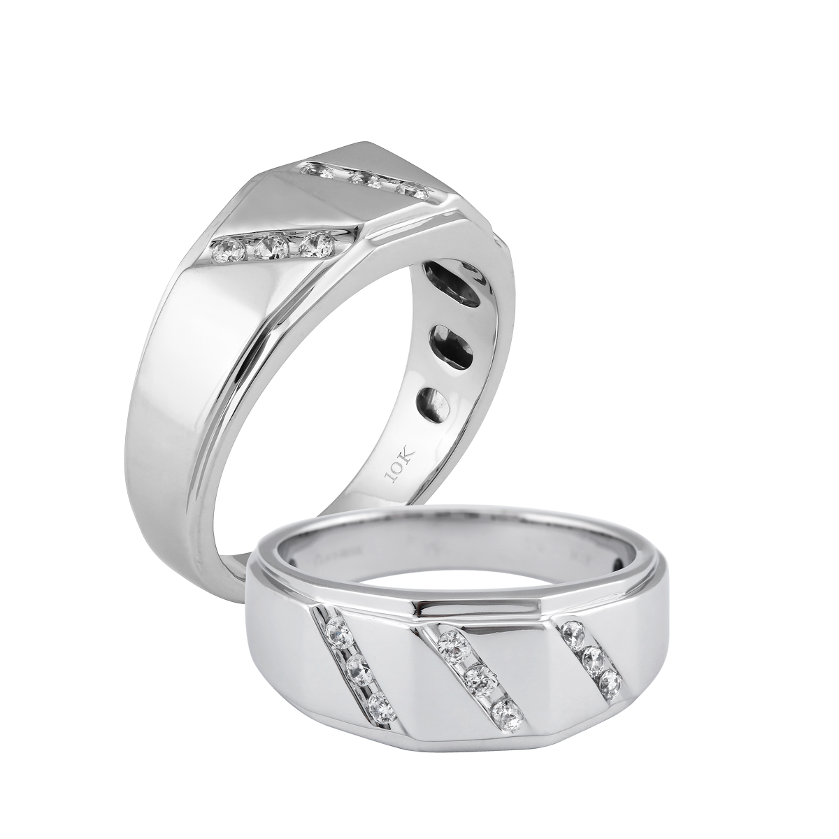 Nhẫn nam đính đá CZ vàng 10K Fathoms W