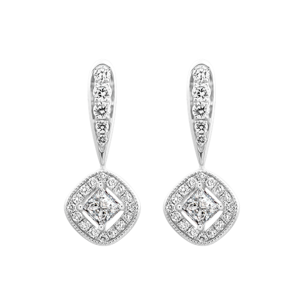 Hoa tai kim cương viên vàng 18K Jena A029 TD