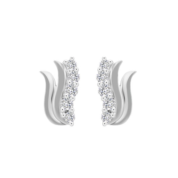 Hoa tai đính đá CZ vàng 14K Zeery