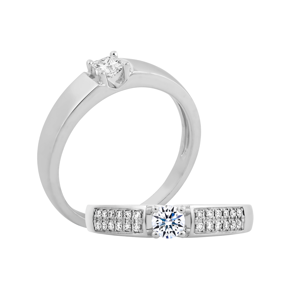 Nhẫn cưới nữ kim cương viên vàng 14K Florary RD1C F