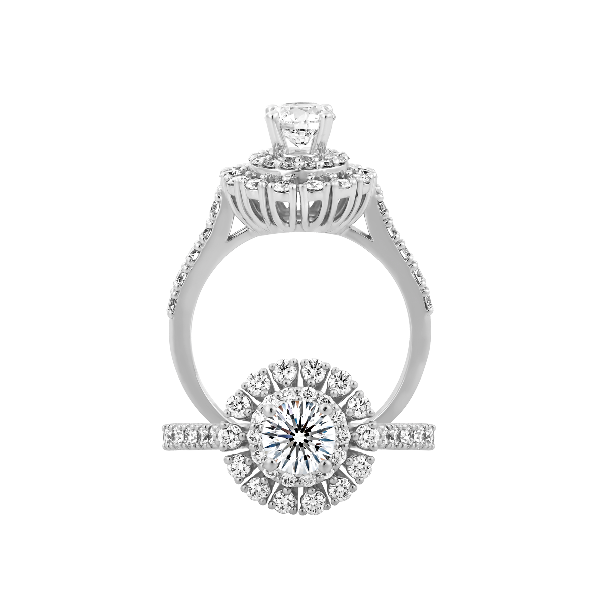 Nhẫn nữ kim cương tấm vàng 14K Bayard N 5C