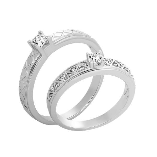 Nhẫn cưới nam kim cương viên vàng 14K Lavita PR1C M