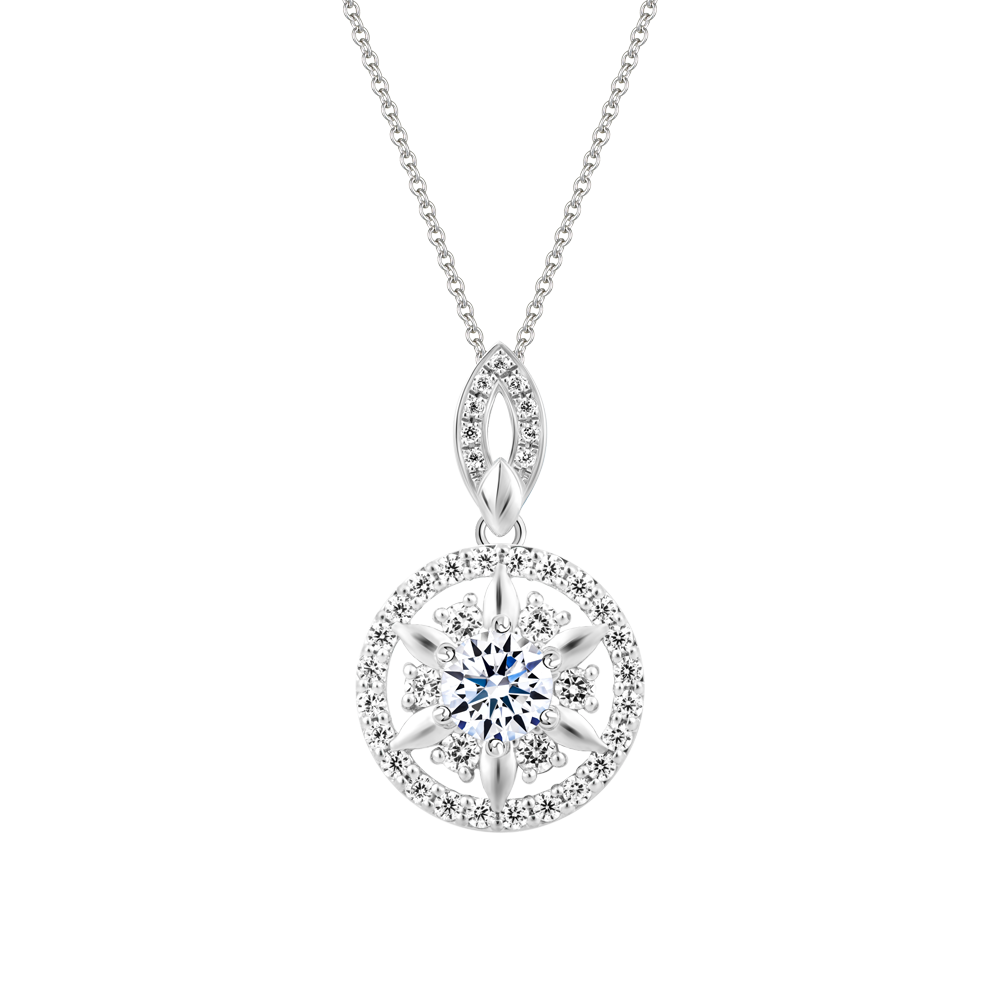 Mặt đính đá CZ vàng 14K Claretta V2 2C